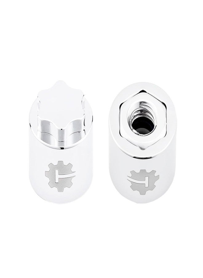 TCRC 4PCS Aluminum M4 Nut Wheel Hub Center Cap Manual Locking Hubs for 1/10 RC Traxxas TRX4 Axial SCX10 D90 Tamiya MST Redcat,Chrome - Image 4